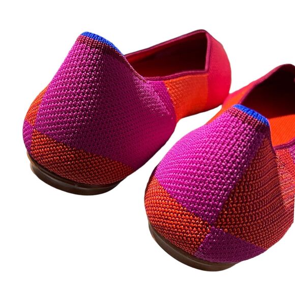 Rothys Flats Womens 12.5 Pink Point Knit Metallic Pomegranate Patchwork Colorful - Picture 8 of 15